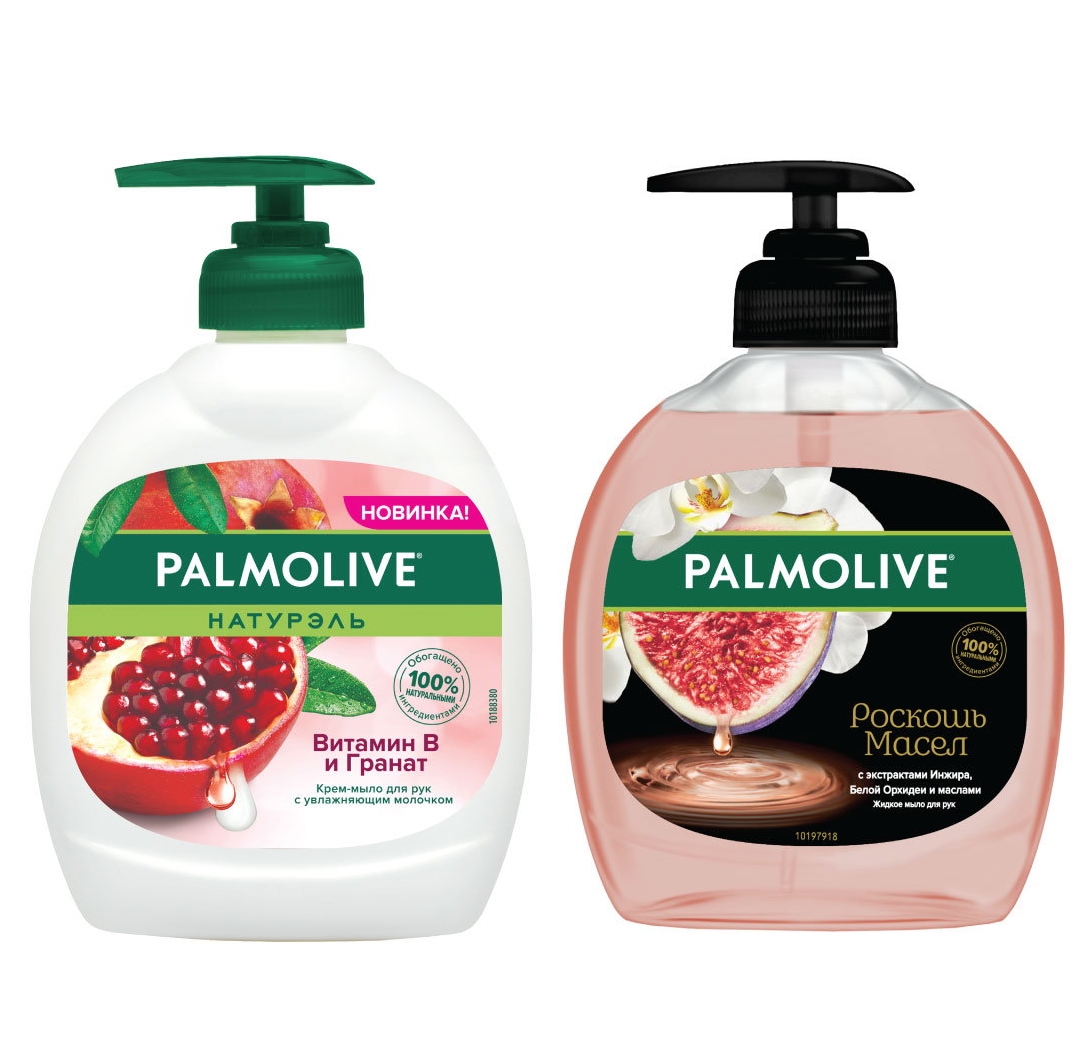 Набор Жидкого мыла для рук Palmolive Витамин B и Гранат 300 мл + Роскошь масел 300 мл uniclean набор шампунь для французских бульдогов и крем мыло с маточным молочком