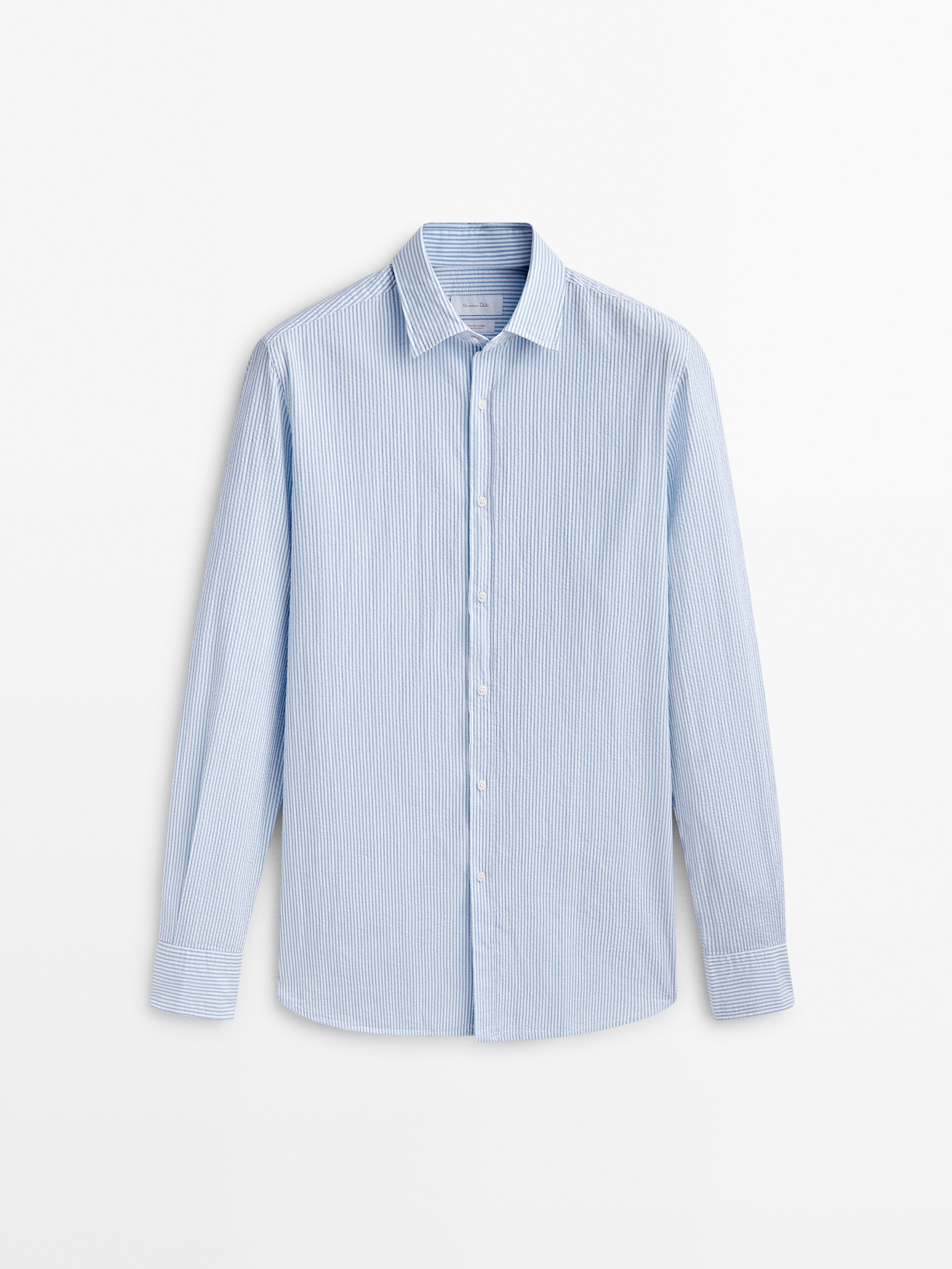 Рубашка мужская Massimo Dutti 19949640 голубая M (доставка из-за рубежа)