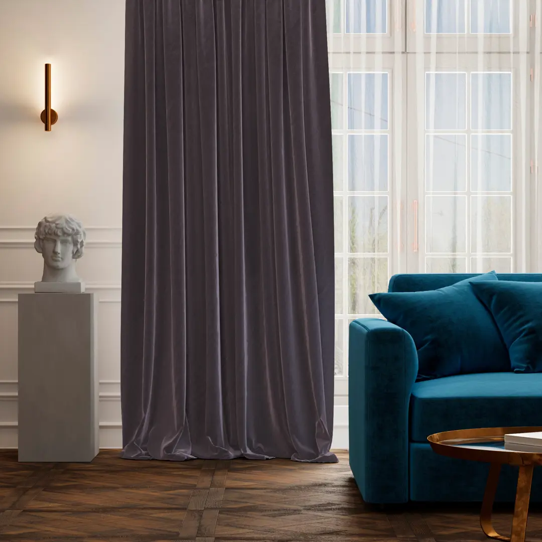 

Штора на ленте Flame 250x300 см цвет фиолетовый