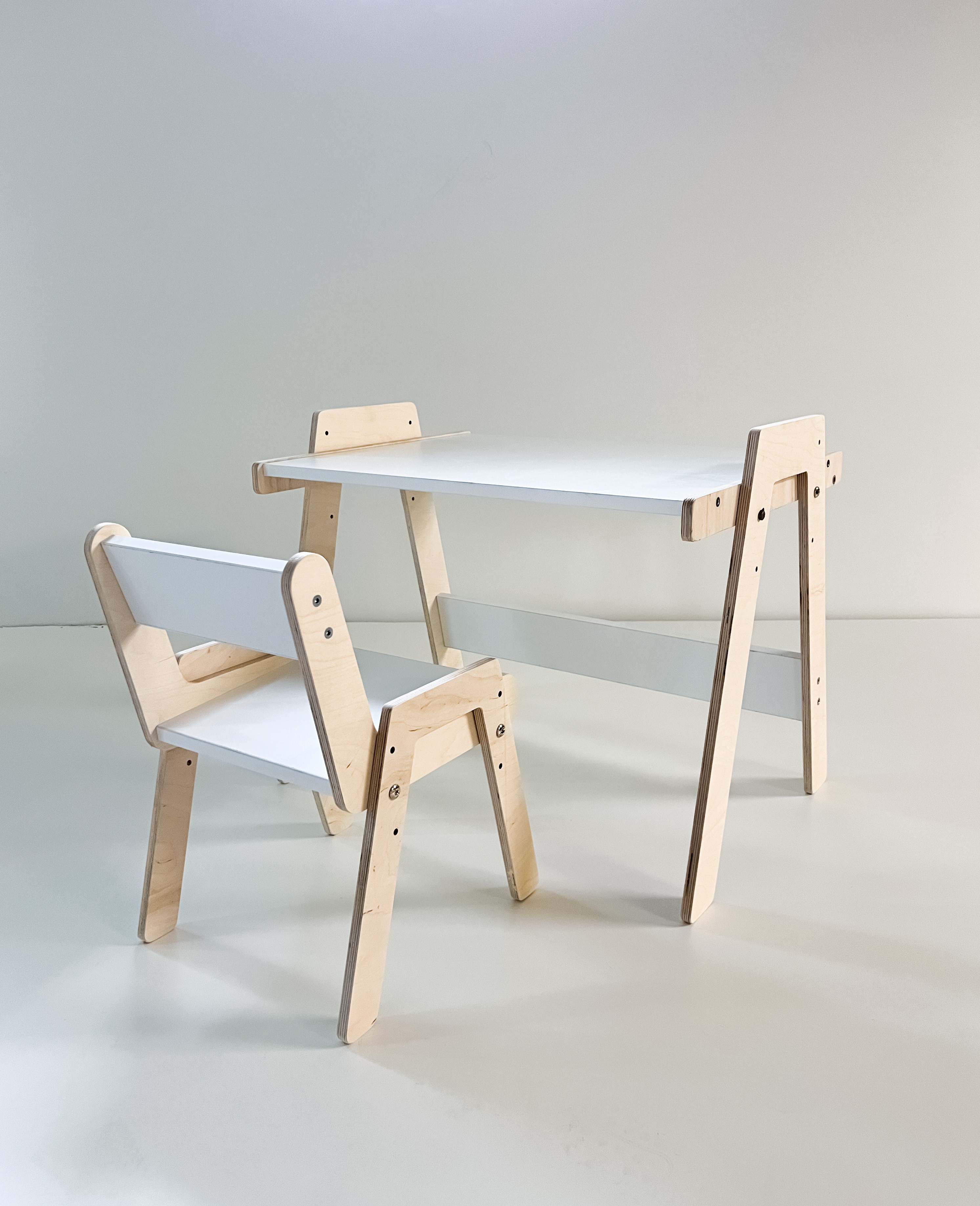 фото Комплект детской мебели rules стол растущий, стул растущий белый 12200