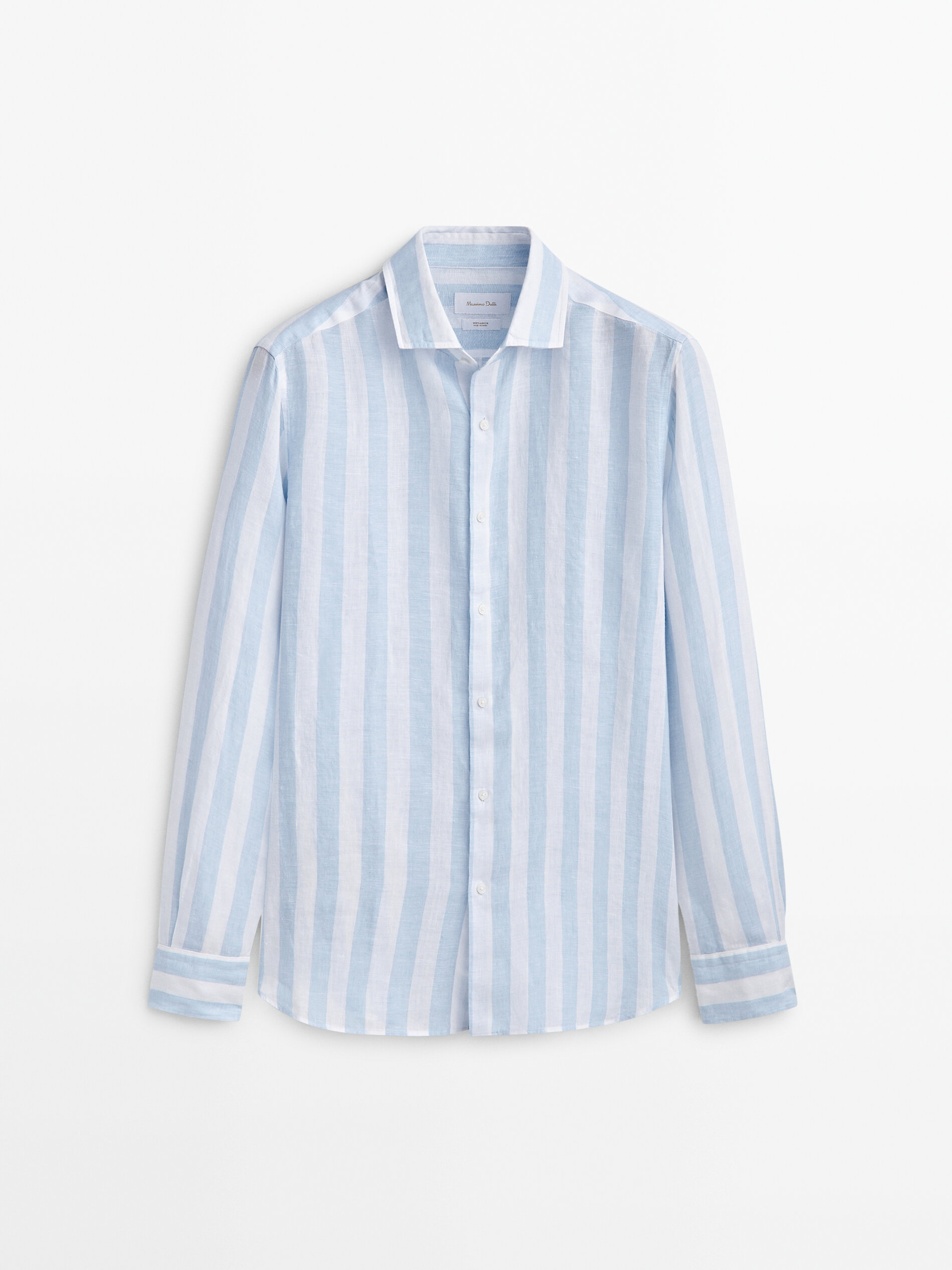 Рубашка мужская Massimo Dutti 10539440 голубая 2XL (доставка из-за рубежа)