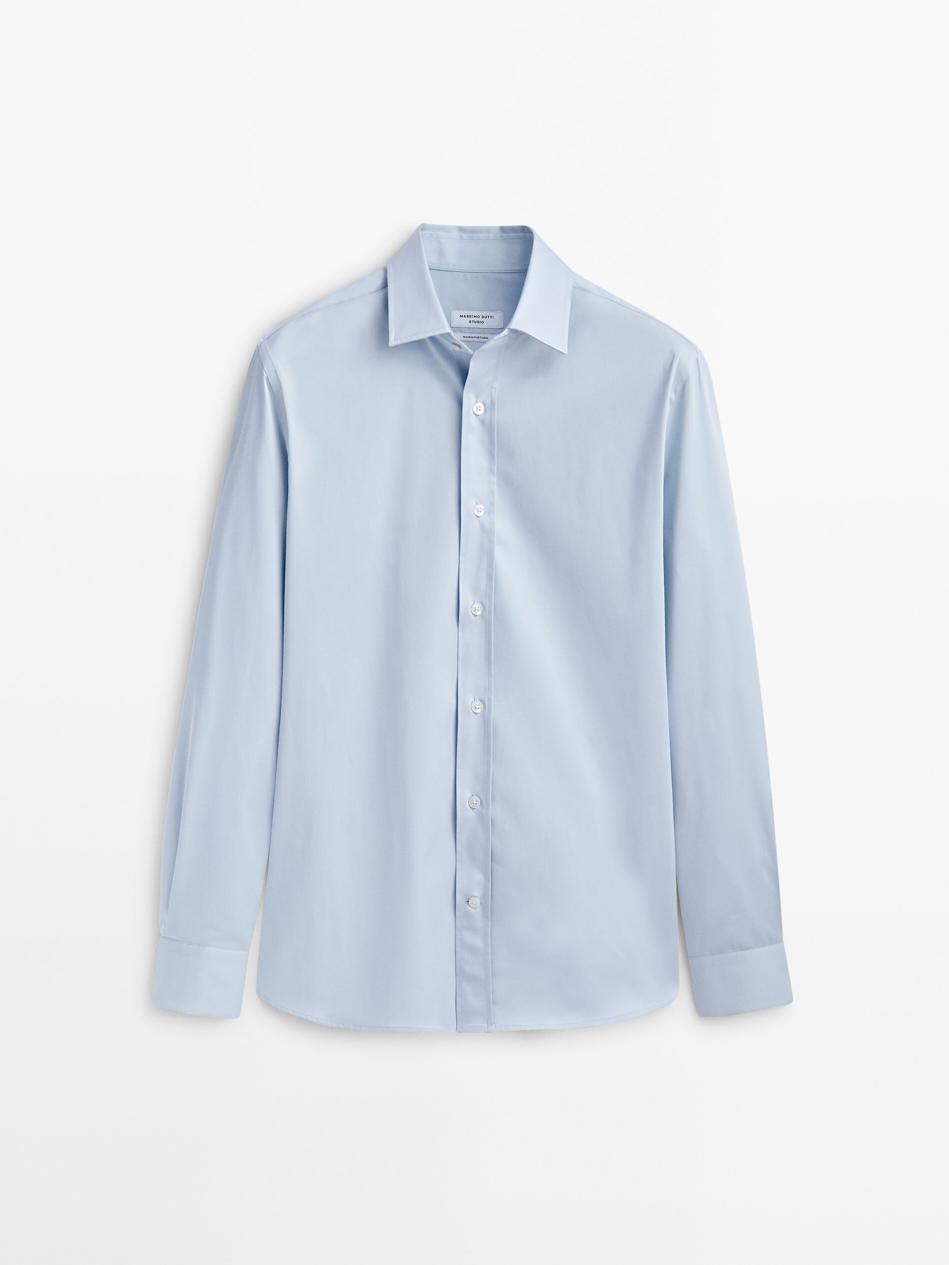 Рубашка мужская Massimo Dutti 840082440 голубая M (доставка из-за рубежа)