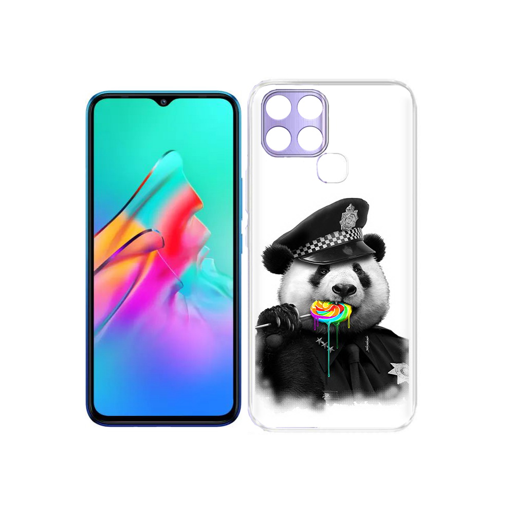 

Чехол MyPads Tocco для Infinix Smart 6 Панда полиция, Прозрачный, Tocco
