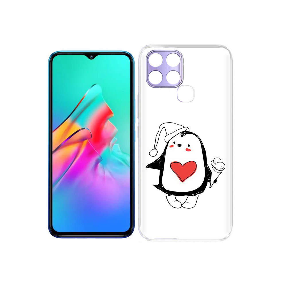 

Чехол MyPads Tocco для Infinix Smart 6 Пингвин с мороженым, Прозрачный, Tocco