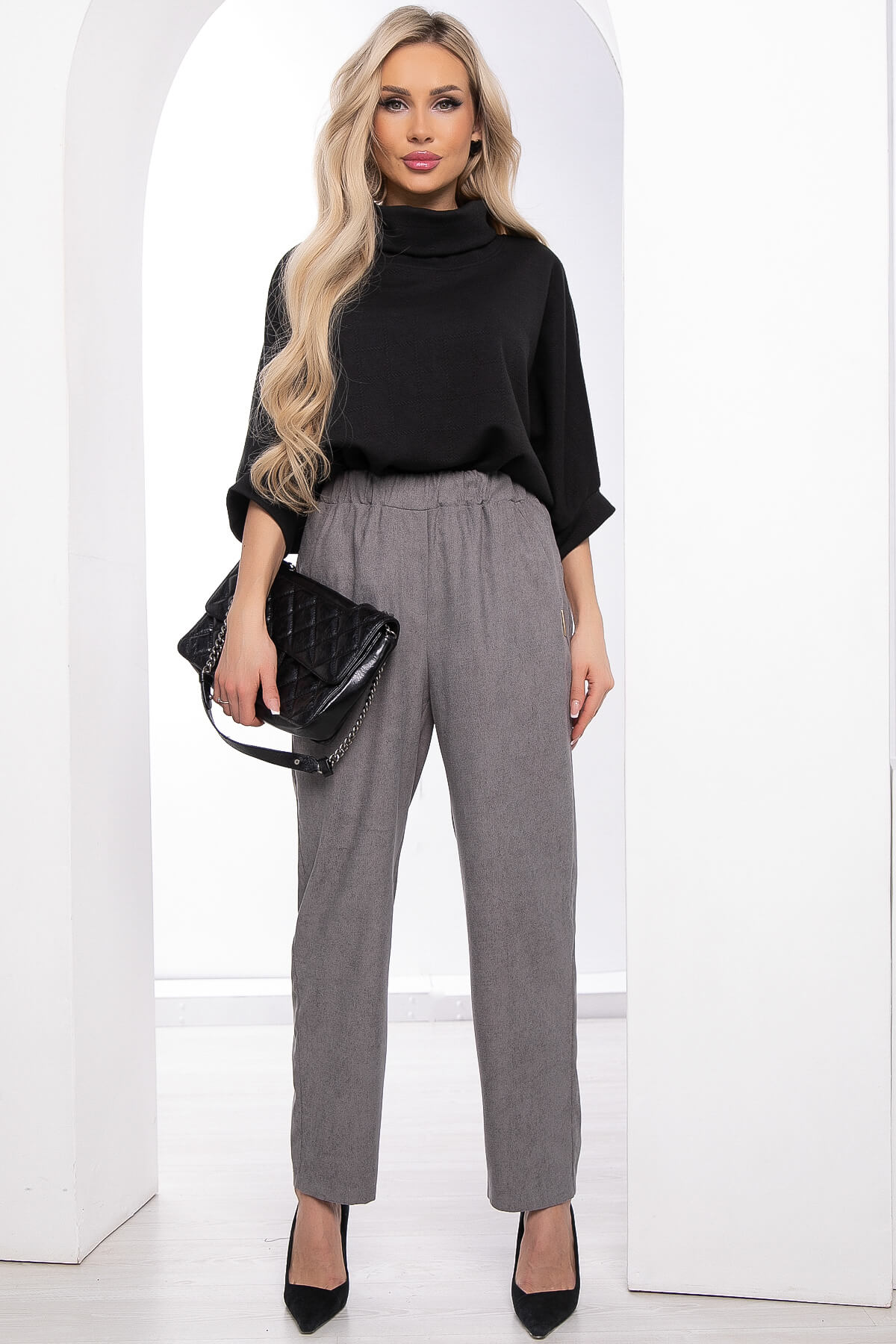 

Брюки женские LT Collection Бертина серые 52 RU, Серый, Бертина