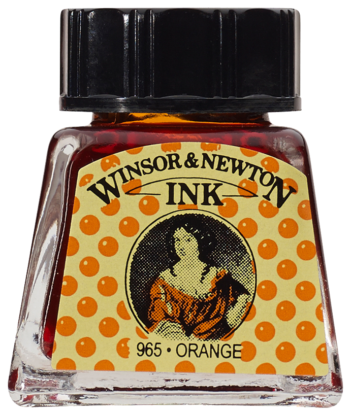 фото Тушь winsor&newton drawing inks 14 мл оранжевый