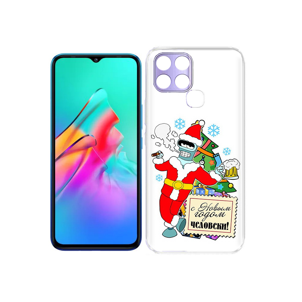 

Чехол MyPads Tocco для Infinix Smart 6 С новым годом человеки, Прозрачный, Tocco