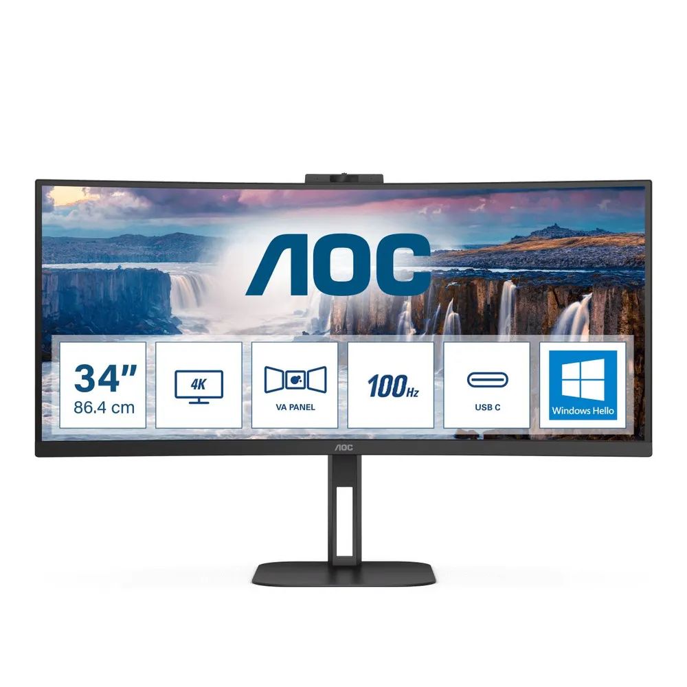 

34" Монитор AOC CU34V5CW черный 100Hz 3440x1440 VA, CU34V5CW