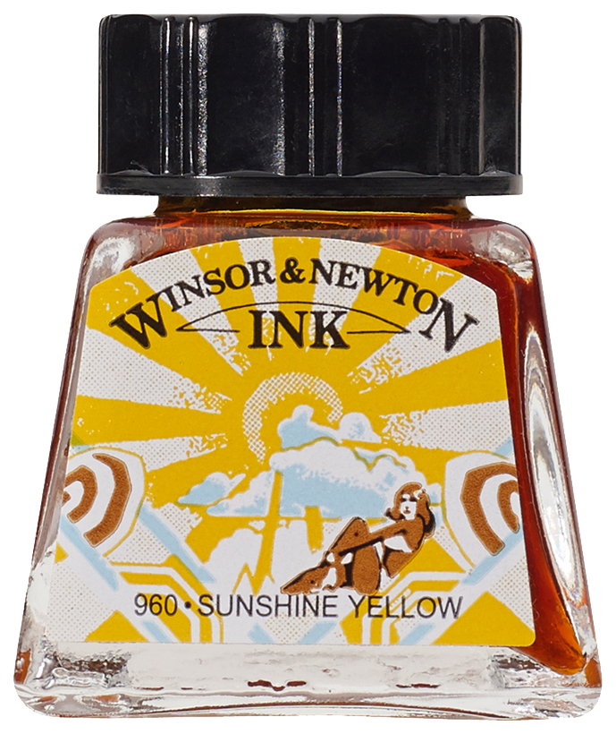 

Тушь Winsor&Newton Drawing Inks 14 мл Солнечно-желтый