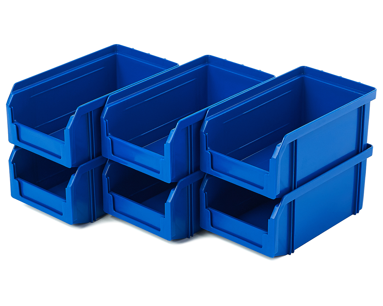 Пластиковый ящик Стелла-техник V-1-К6-синий , 172х102х75мм, комплект 6 штук комплект тетрадей из 4 штук 96 листов в клетку king