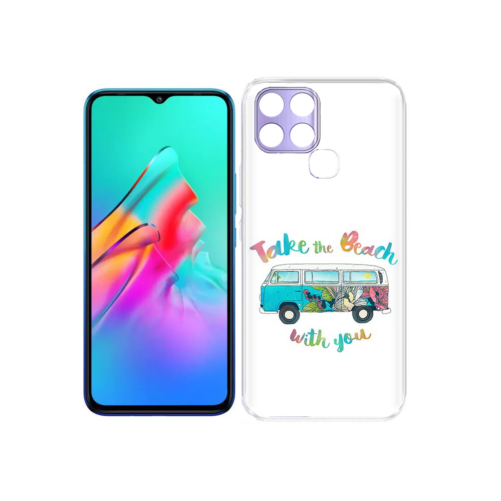

Чехол MyPads Tocco для Infinix Smart 6 Хиппи автобус, Прозрачный, Tocco