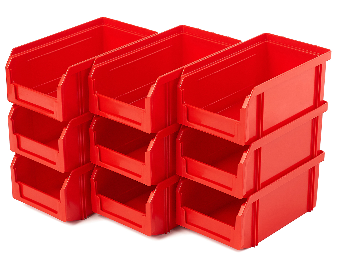 Пластиковый ящик Стелла-техник V-1-К9-красный , 172х102х75мм, комплект 9 штук пластиковый короб стелла техник с 2 красный прозрачный 140х250х100мм