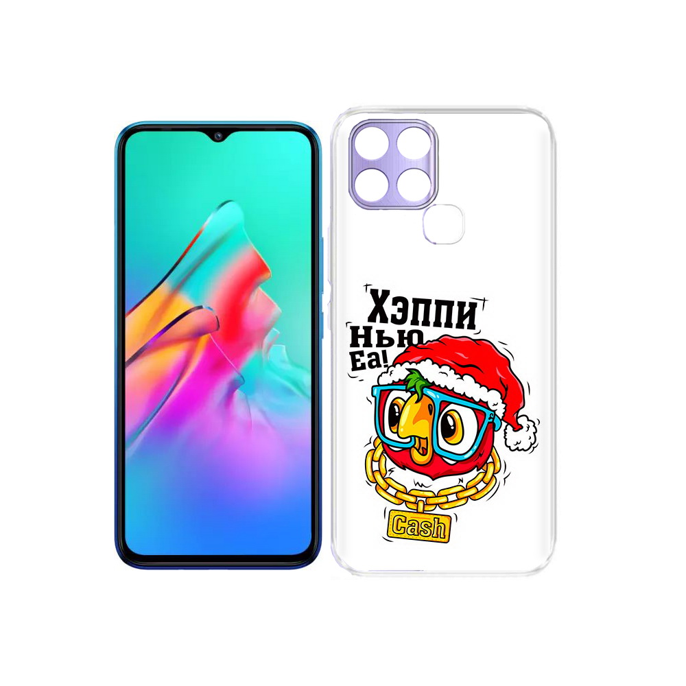 

Чехол MyPads Tocco для Infinix Smart 6 Хэппи нью еа, Прозрачный, Tocco