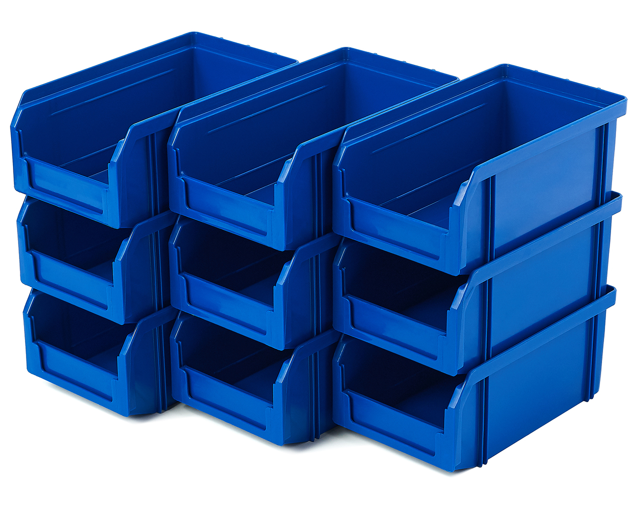 Пластиковый ящик Стелла-техник V-1-К9-синий , 172х102х75мм, комплект 9 штук сумка спортивная на молнии наружный карман длинный ремень синий