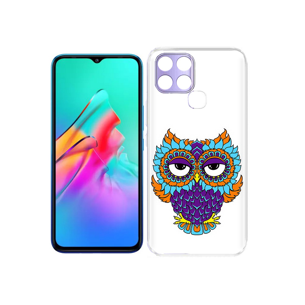 

Чехол MyPads Tocco для Infinix Smart 6 Цветная сова, Прозрачный, Tocco