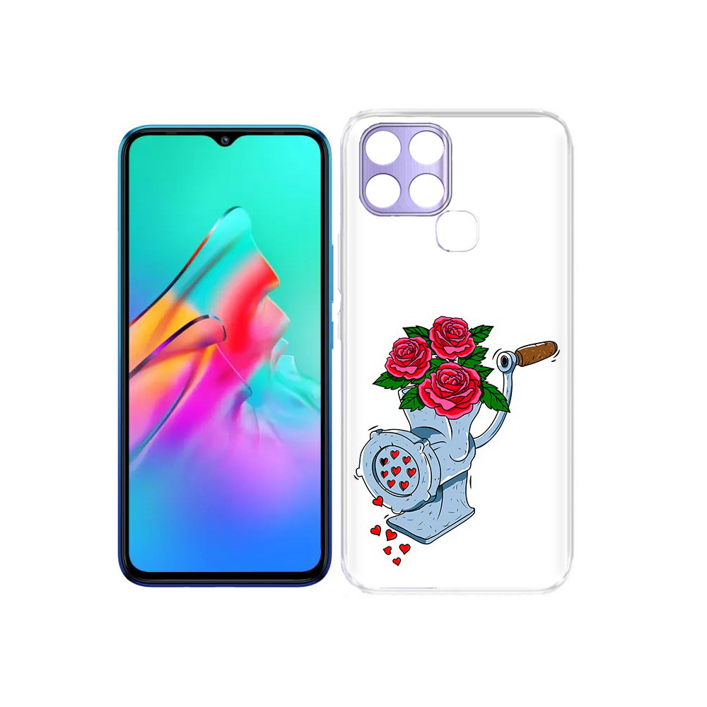 

Чехол MyPads Tocco для Infinix Smart 6 Цветочные сердца, Прозрачный, Tocco