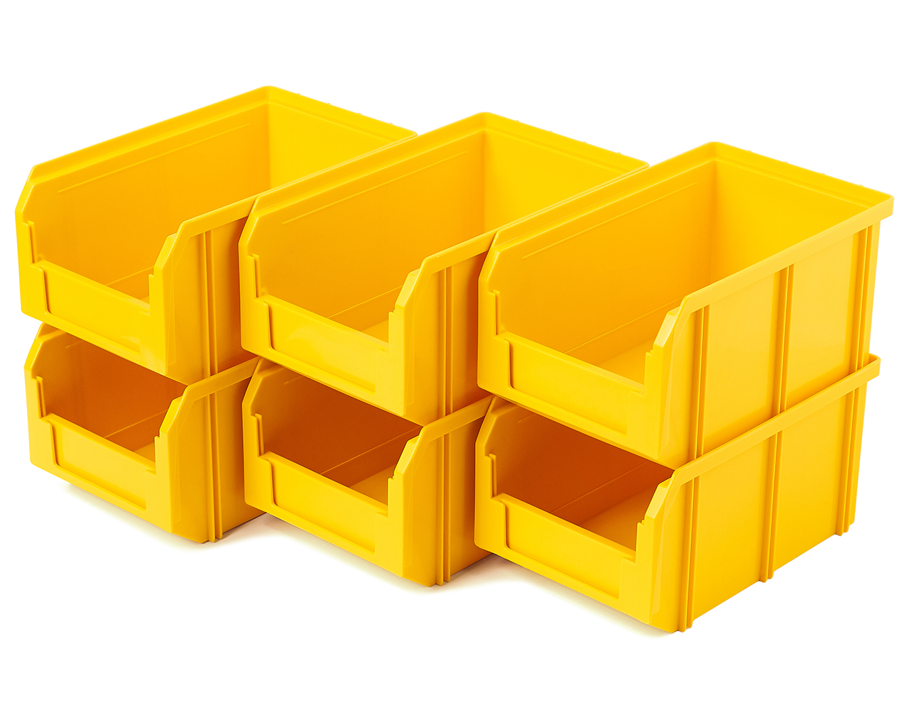 Пластиковый ящик Стелла-техник V-2-К6-желтый , 234х149х120мм, комплект 6 штук