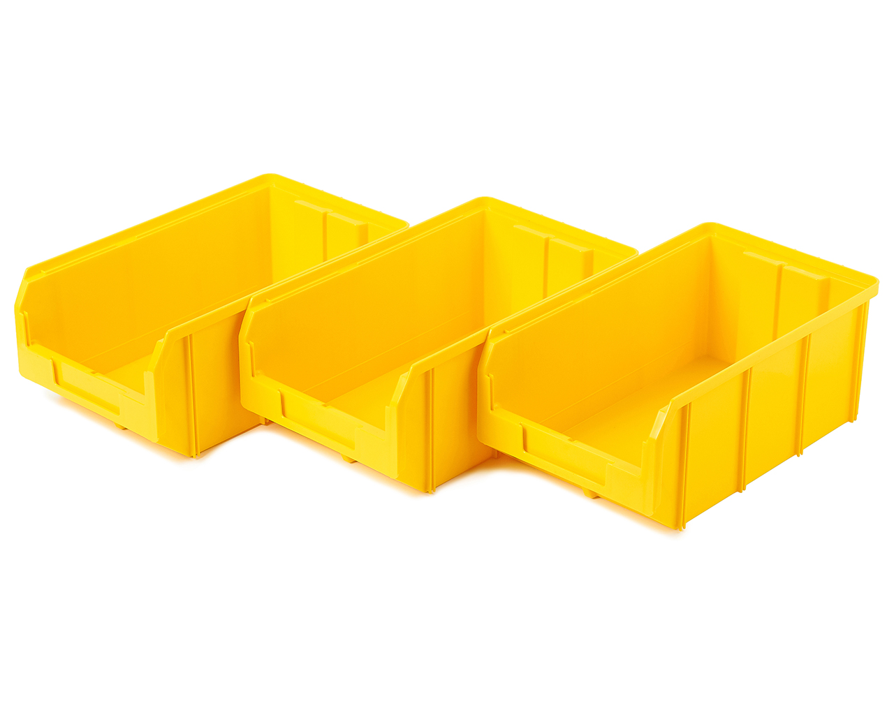 Пластиковый ящик Стелла-техник V-3-К3-желтый , 342х207х143мм, комплект 3 штуки настольный органайзер стелла техник v 1 9 9 ящиков