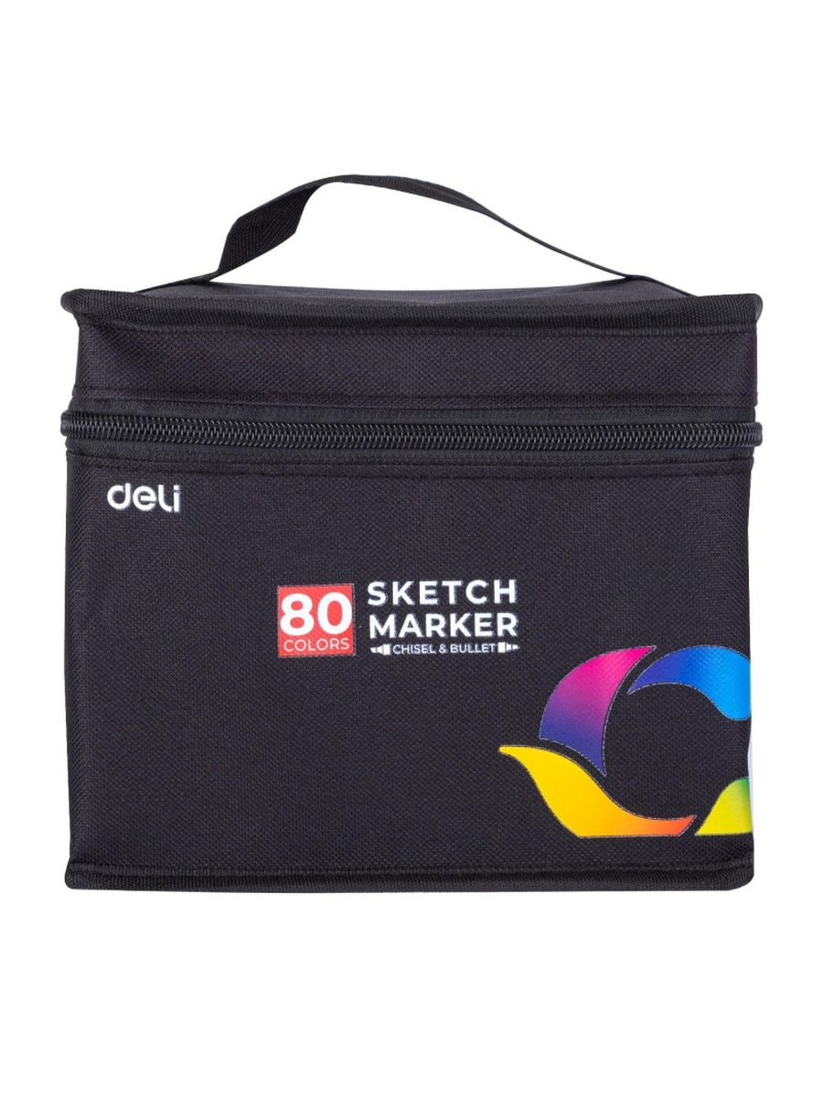 

Набор маркеров для скетчинга Deli 70803-80 двойной пиш. наконечник 80цв. ассорти пластиков, Разноцветный