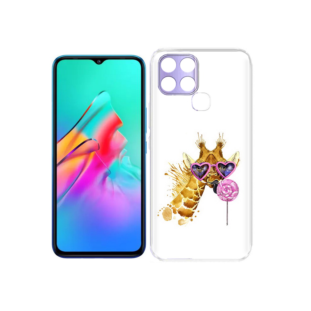 

Чехол MyPads Tocco для Infinix Smart 6 акварельный жираф, Прозрачный, Tocco