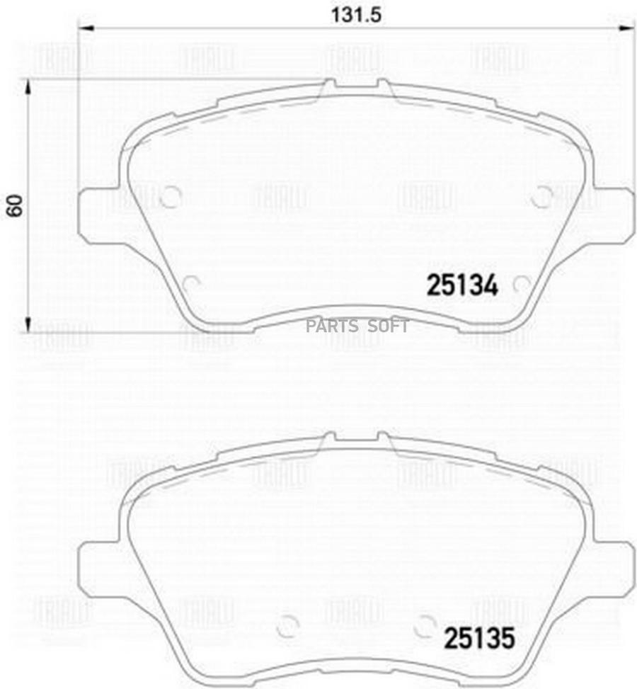 

колодки дисковые передние Mazda 2 1.3/1.5, FordFiesta1.25-1.6TDCi 07> 1шт