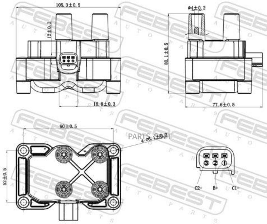 Катушка зажигания FEBEST 21640-002