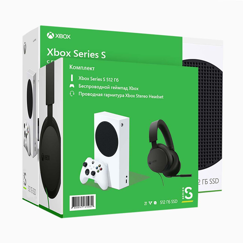 фото Игровая консоль xbox series s 512gb (rrs-00011) + проводная гарнитура microsoft