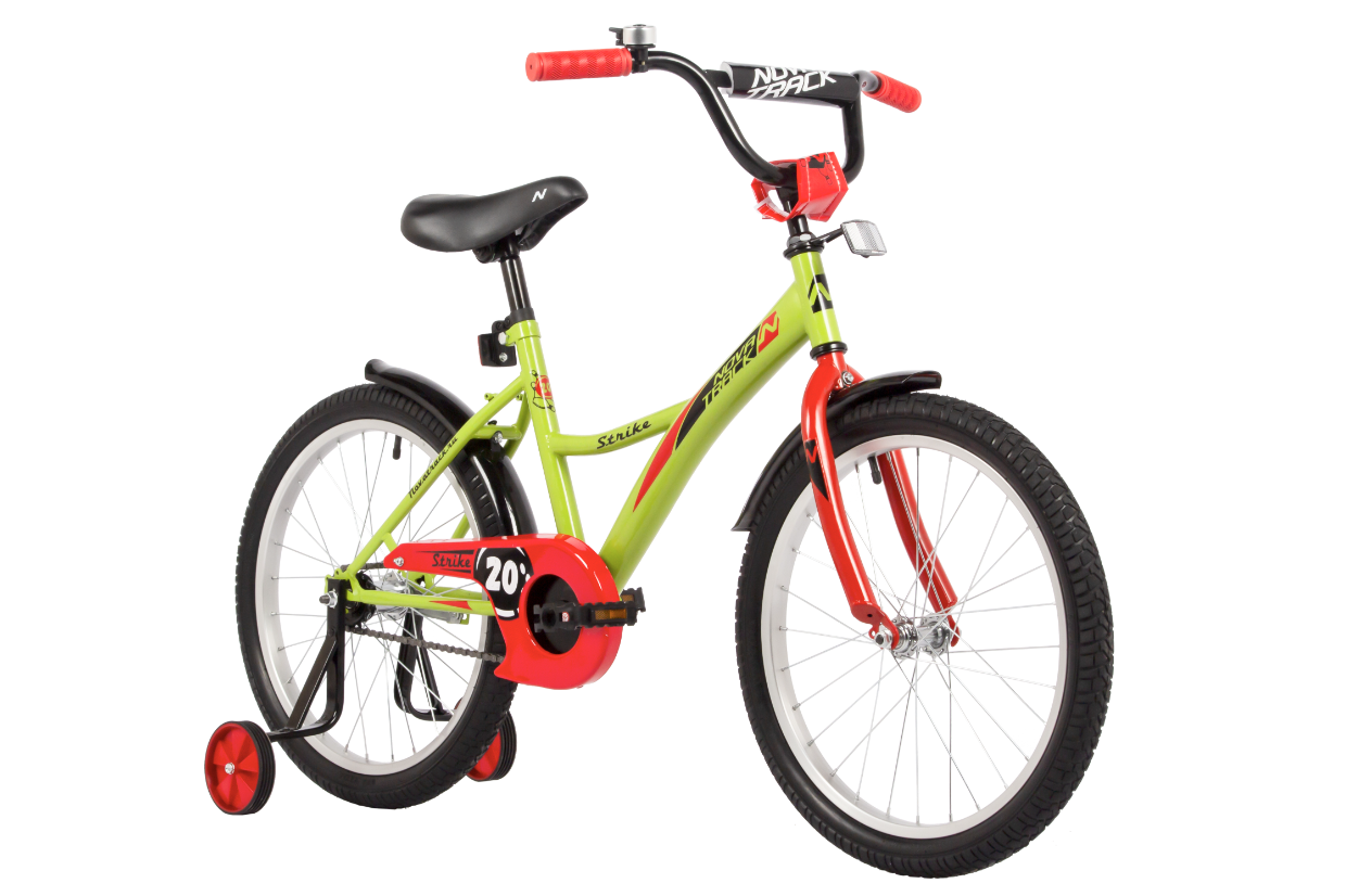 Велосипед NOVATRACK STRIKE 2022г, 100-130см, зеленый