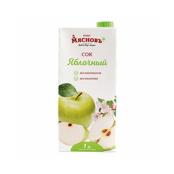 

Сок МясновЪ БУФЕТ яблочный прямой отжим 1 л
