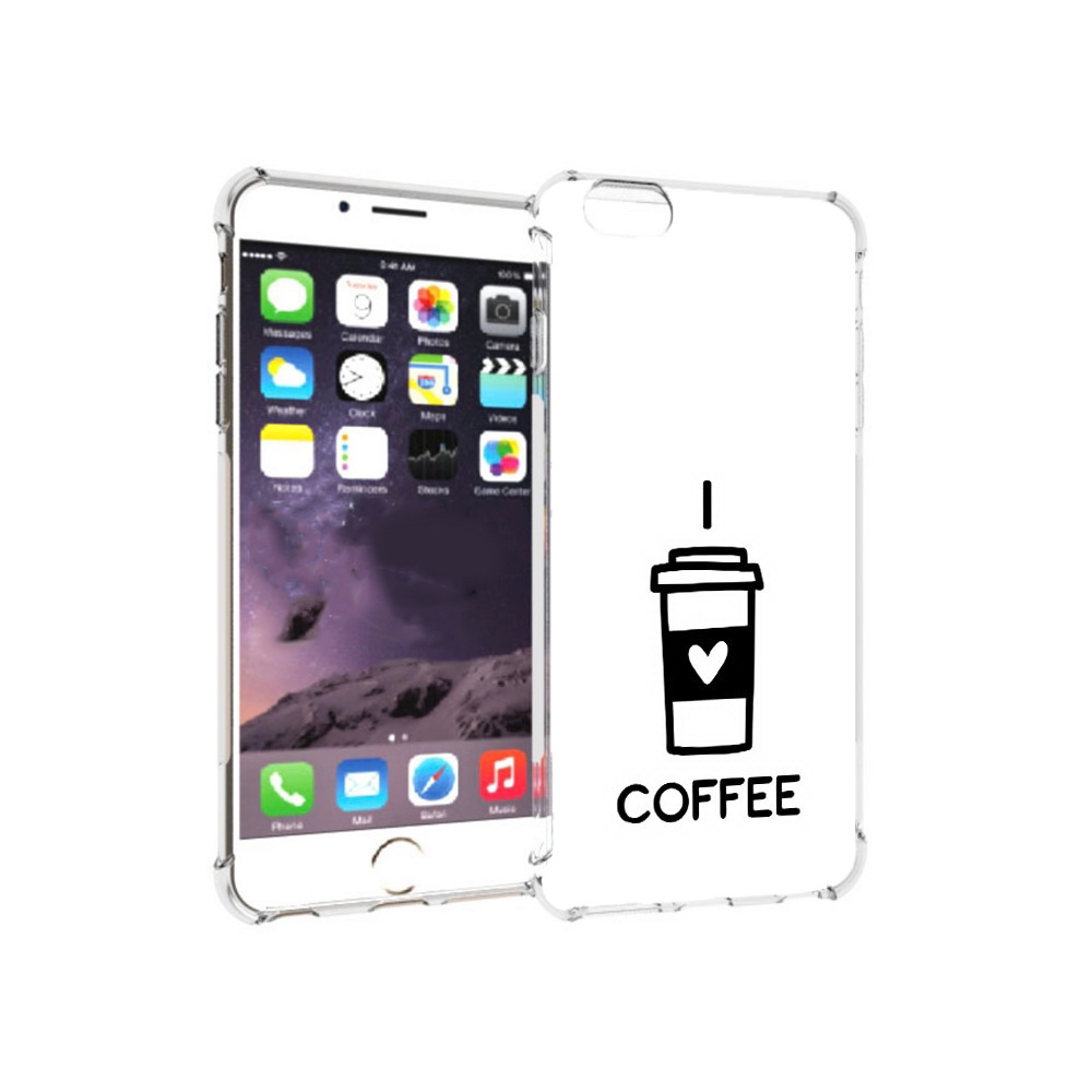 

Чехол MyPads Tocco для Apple iPhone 6 Plus Я люблю кофе, Прозрачный, Tocco