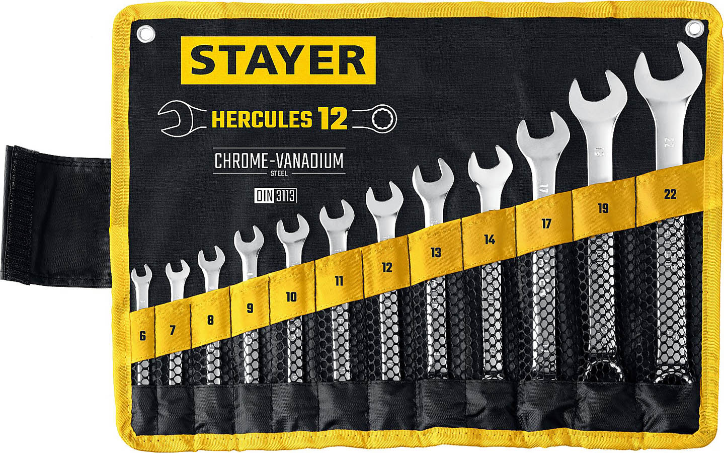 Набор комбинированных гаечных ключей STAYER HERCULES 12 шт 6 - 22 мм 27081-H12_z01 набор инструментов stayer