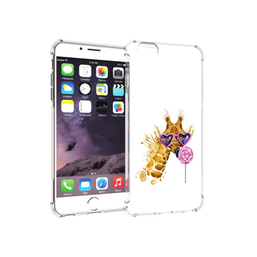 

Чехол MyPads Tocco для Apple iPhone 6 Plus акварельный жираф, Прозрачный, Tocco