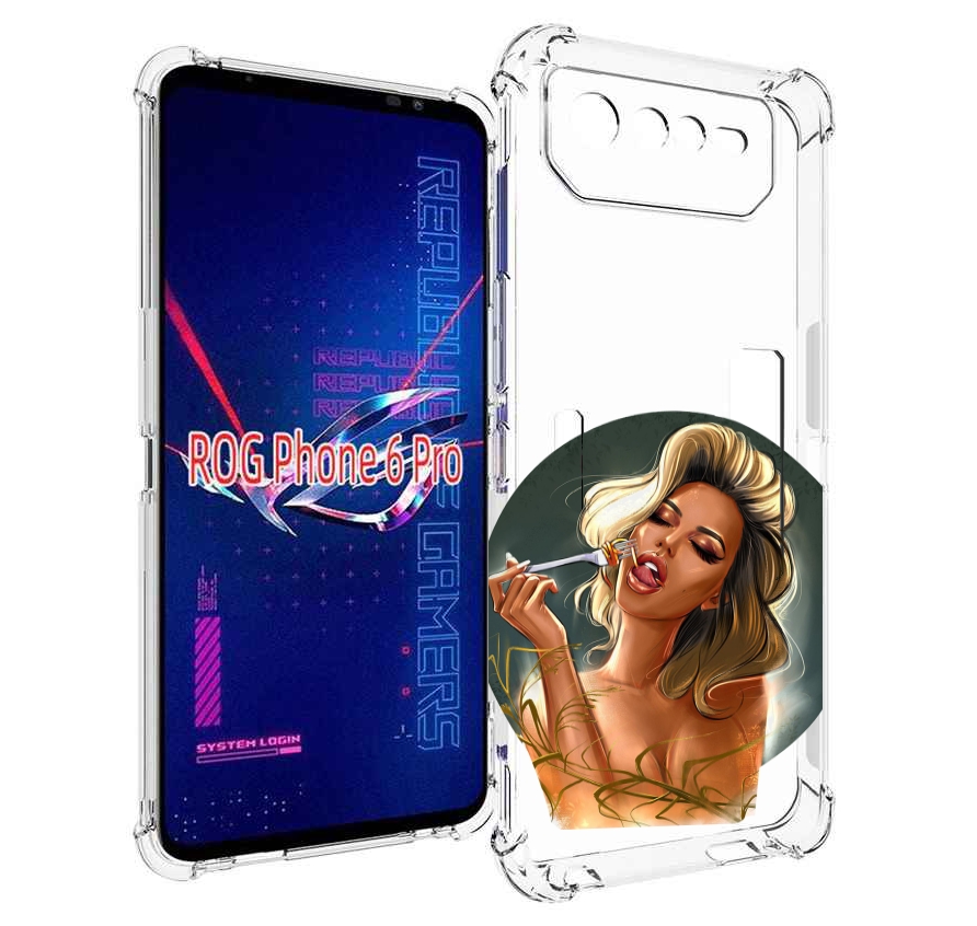 Чехол MyPads голодная-девушка-модель женский для Asus ROG Phone 6 Pro