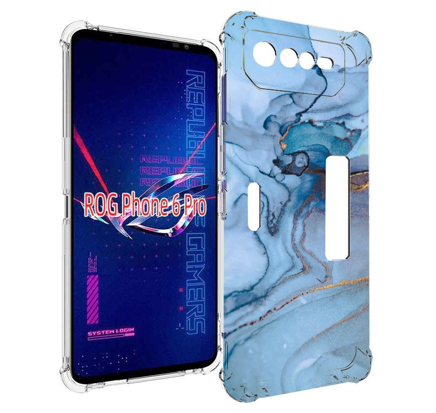 

Чехол MyPads голубой мрамор для Asus ROG Phone 6 Pro, Прозрачный, Tocco