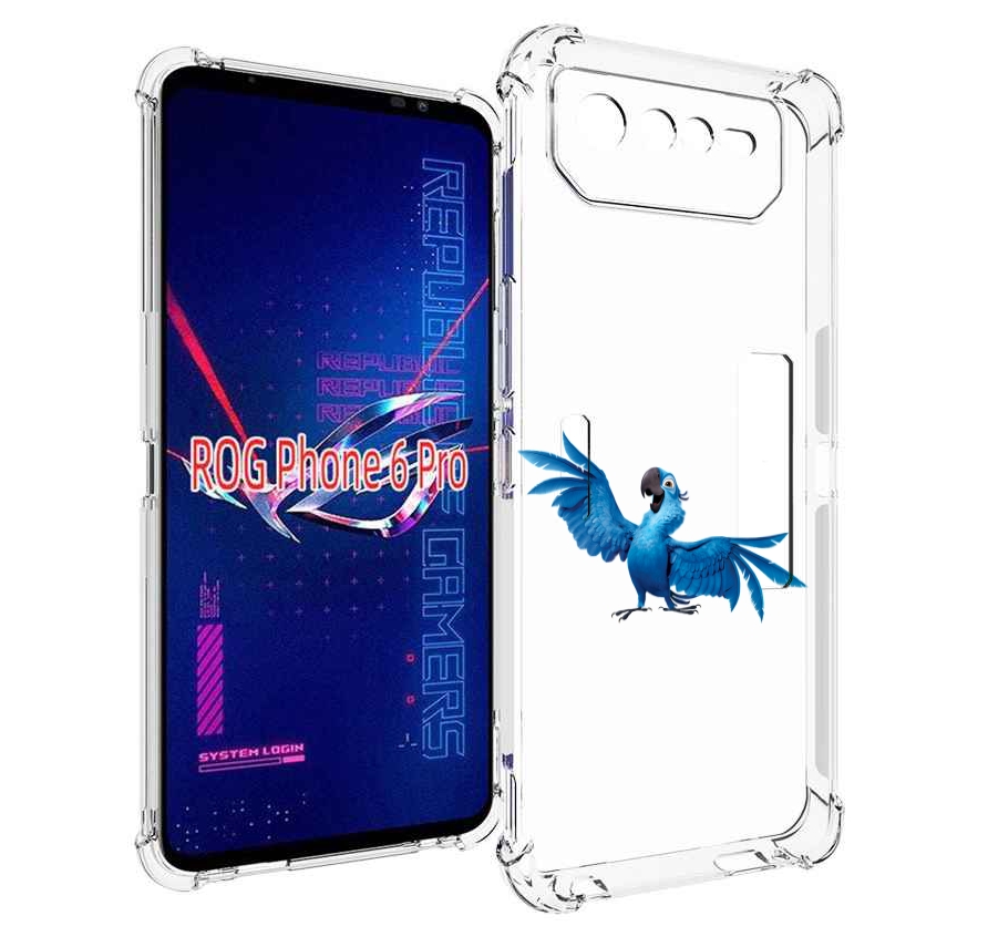 

Чехол MyPads голубой-попугайчик для Asus ROG Phone 6 Pro, Прозрачный, Tocco