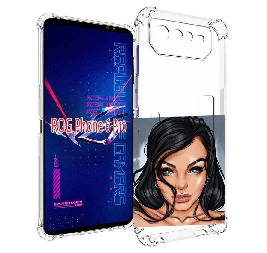 

Чехол MyPads голубые-глаза-у-брюнетки женский для Asus ROG Phone 6 Pro, Прозрачный, Tocco