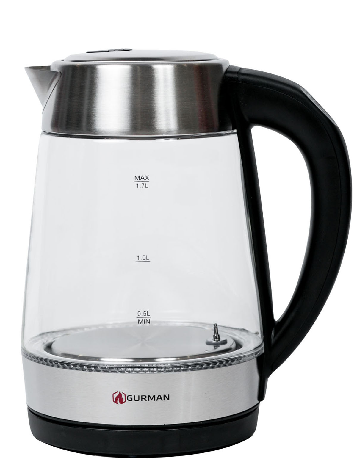 Чайник электрический Gurman GR-3020 1.7 л прозрачный сковорода helper gurman 26 см cf3826 i