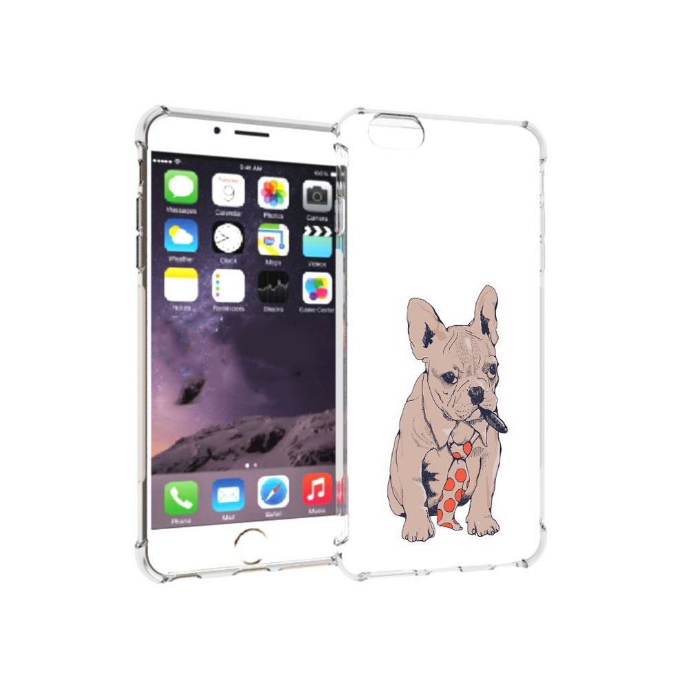 

Чехол MyPads Tocco для Apple iPhone 6 Plus бульдог с сигарой, Прозрачный, Tocco