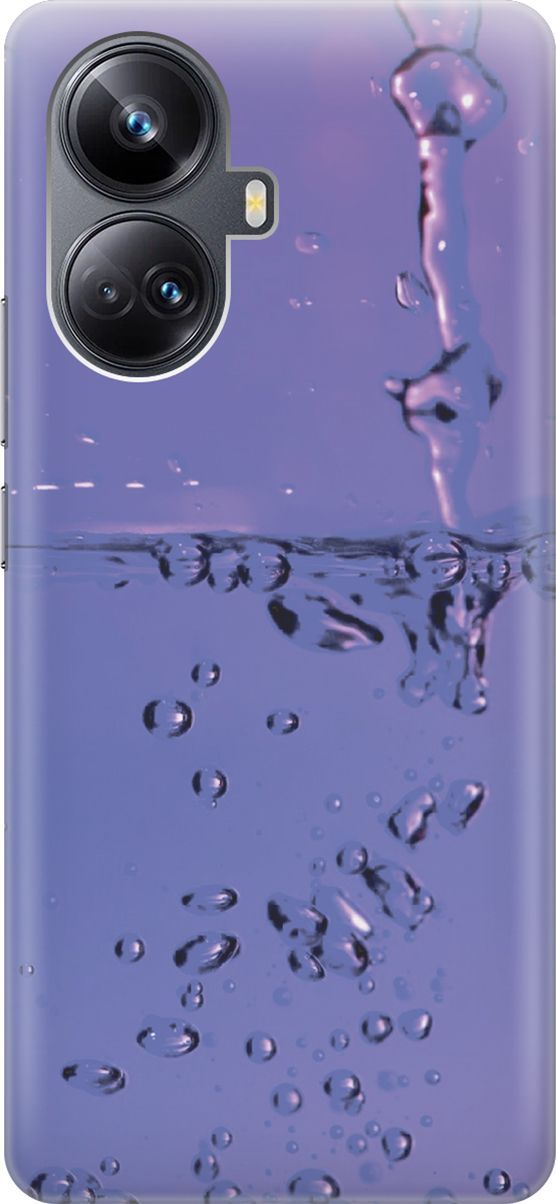 

Силиконовый чехол на Realme 10 Pro+ с принтом "Капли на сиреневом", Синий;фиолетовый, 158638