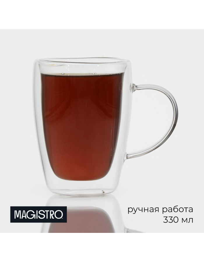 

Кружка с двойными стенками Дуо стеклянная, 330 мл