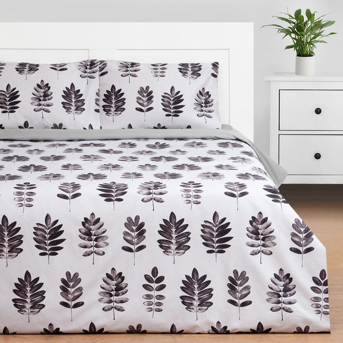 

Постельное бельё Этель евро Natural print 200х217 см,220х240, 50х70 см -2 шт, мако-сатин