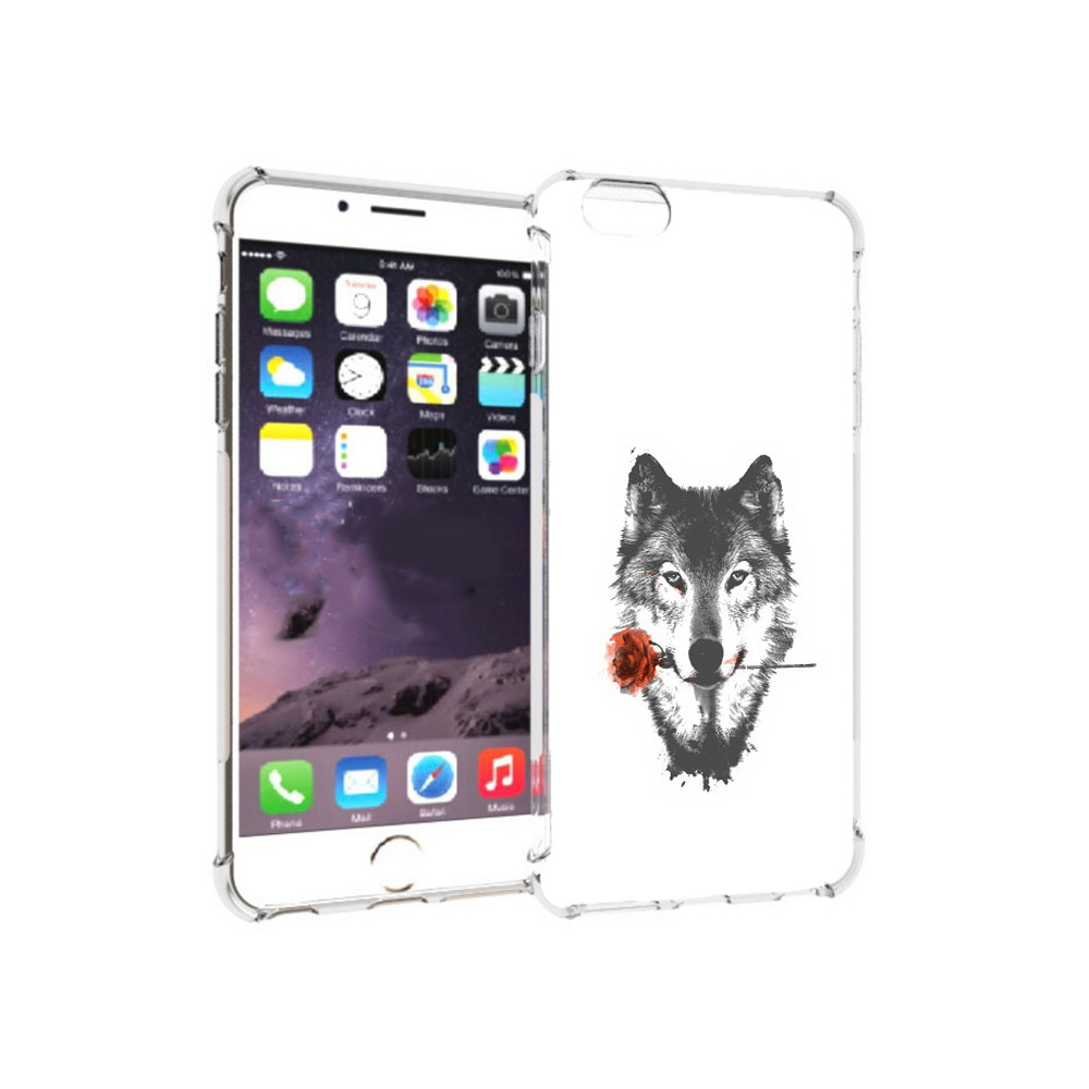 

Чехол MyPads Tocco для Apple iPhone 6 Plus волк с розой, Прозрачный, Tocco