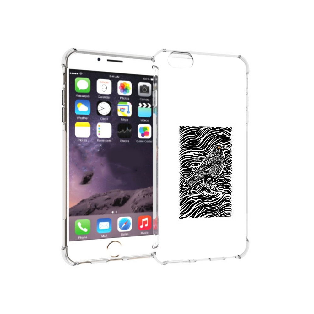 

Чехол MyPads Tocco для Apple iPhone 6 Plus ворон в абстракции, Прозрачный, Tocco