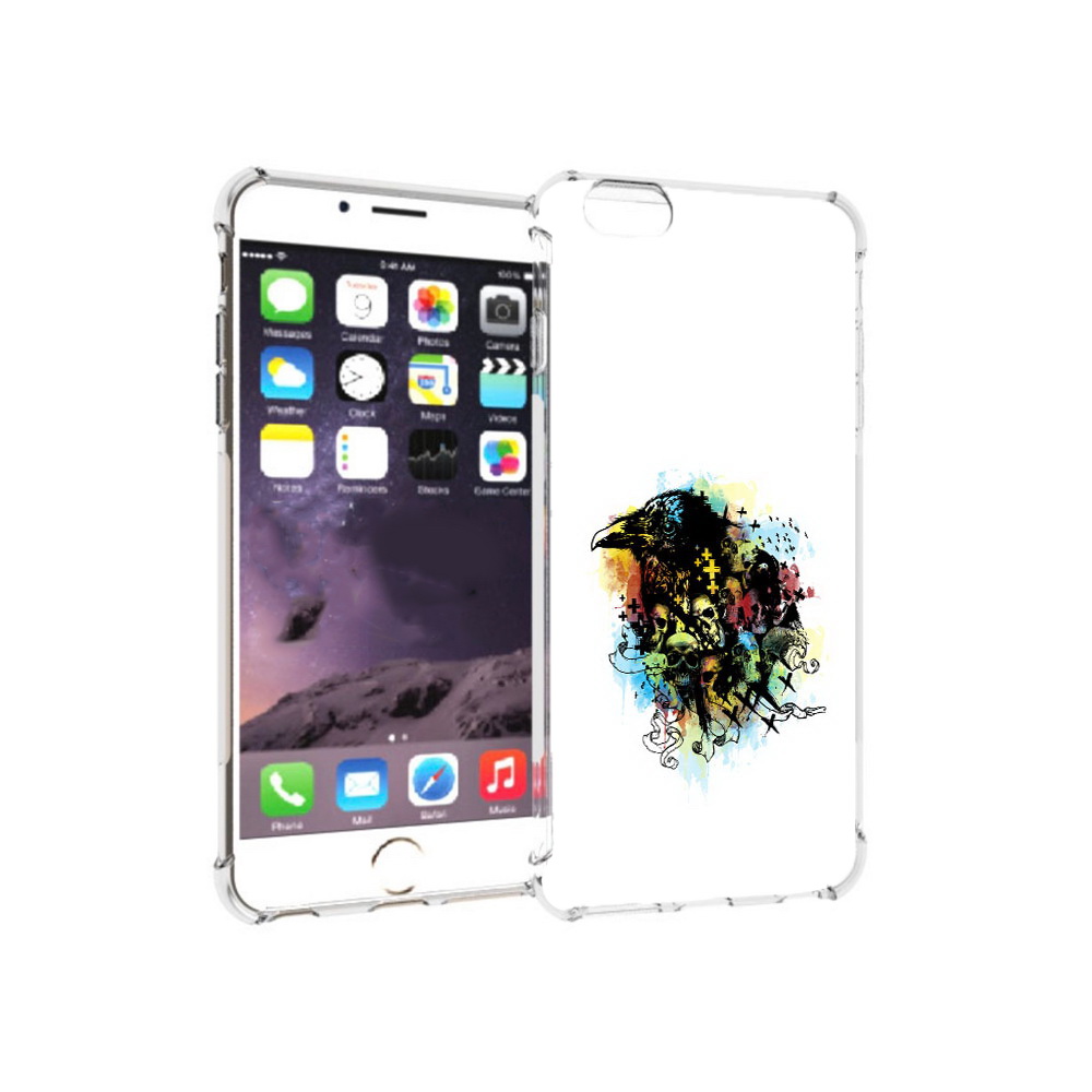 

Чехол MyPads Tocco для Apple iPhone 6 Plus ворон и черепа, Прозрачный, Tocco