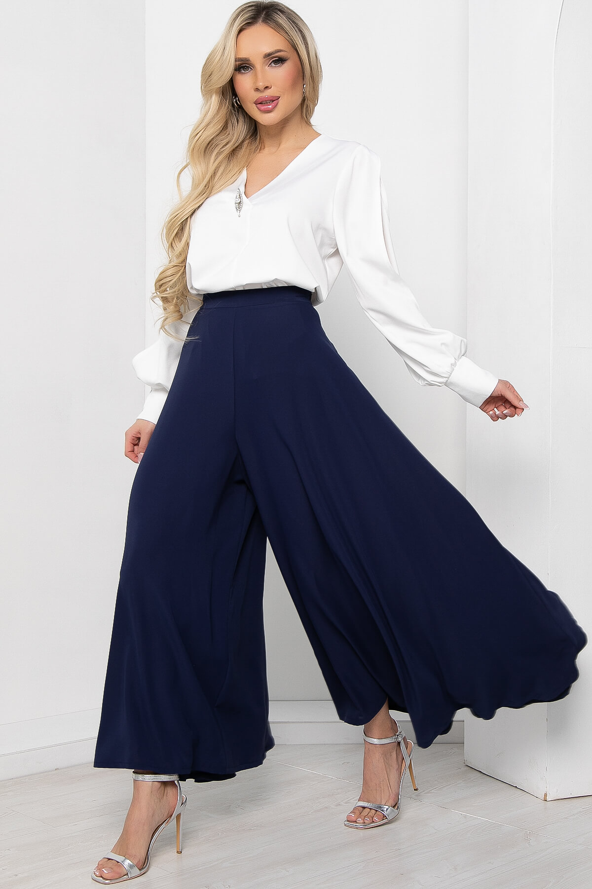 

Брюки женские LT Collection Камелия синие 46 RU, Синий, Камелия