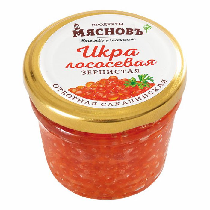 

Икра горбуши красная МясновЪ зернистая новый улов 2022 90 г