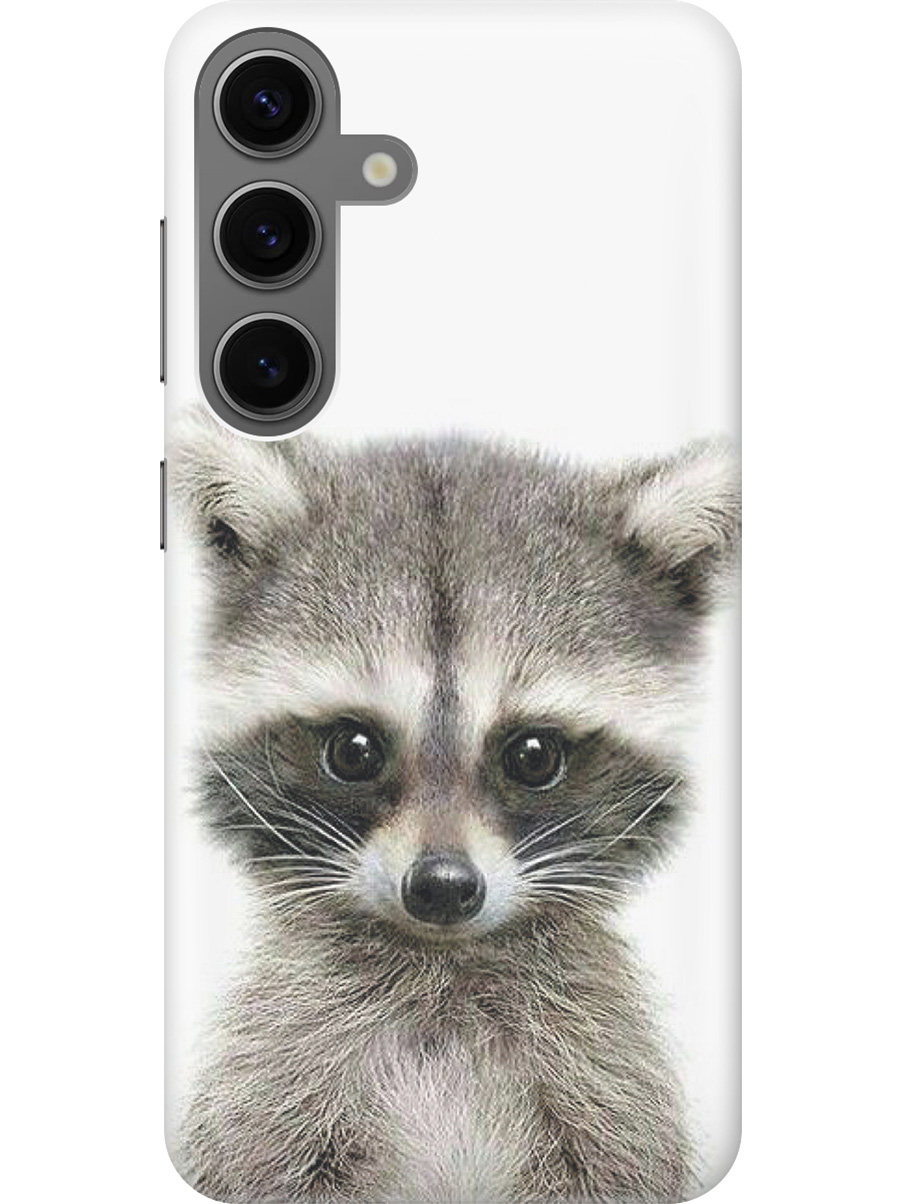 

Силиконовый чехол на Samsung Galaxy S24 с рисунком "Кроха-енот", Бежевый;белый;серый;черный, 20011912