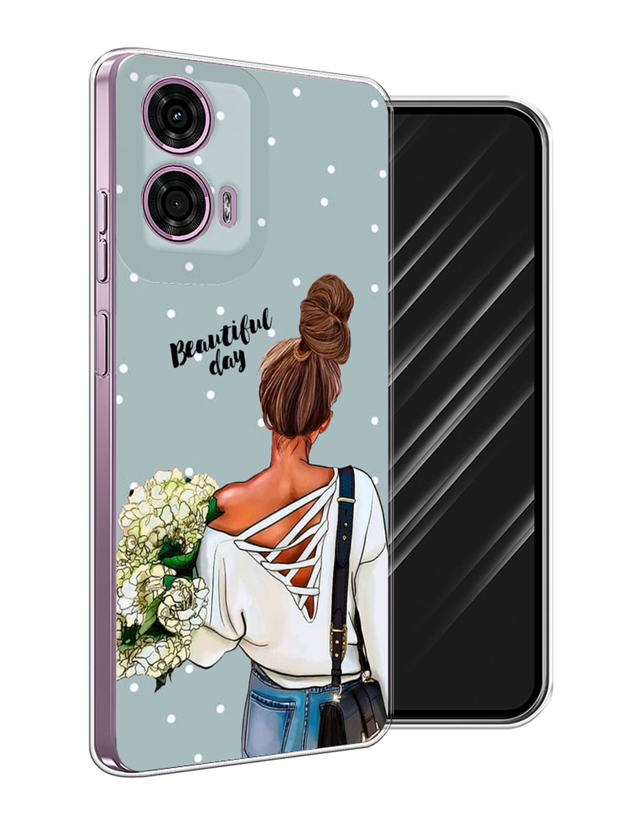 

Чехол Awog на Motorola Moto G24 "Beautiful day", Голубой;коричневый;бежевый, 243850-1