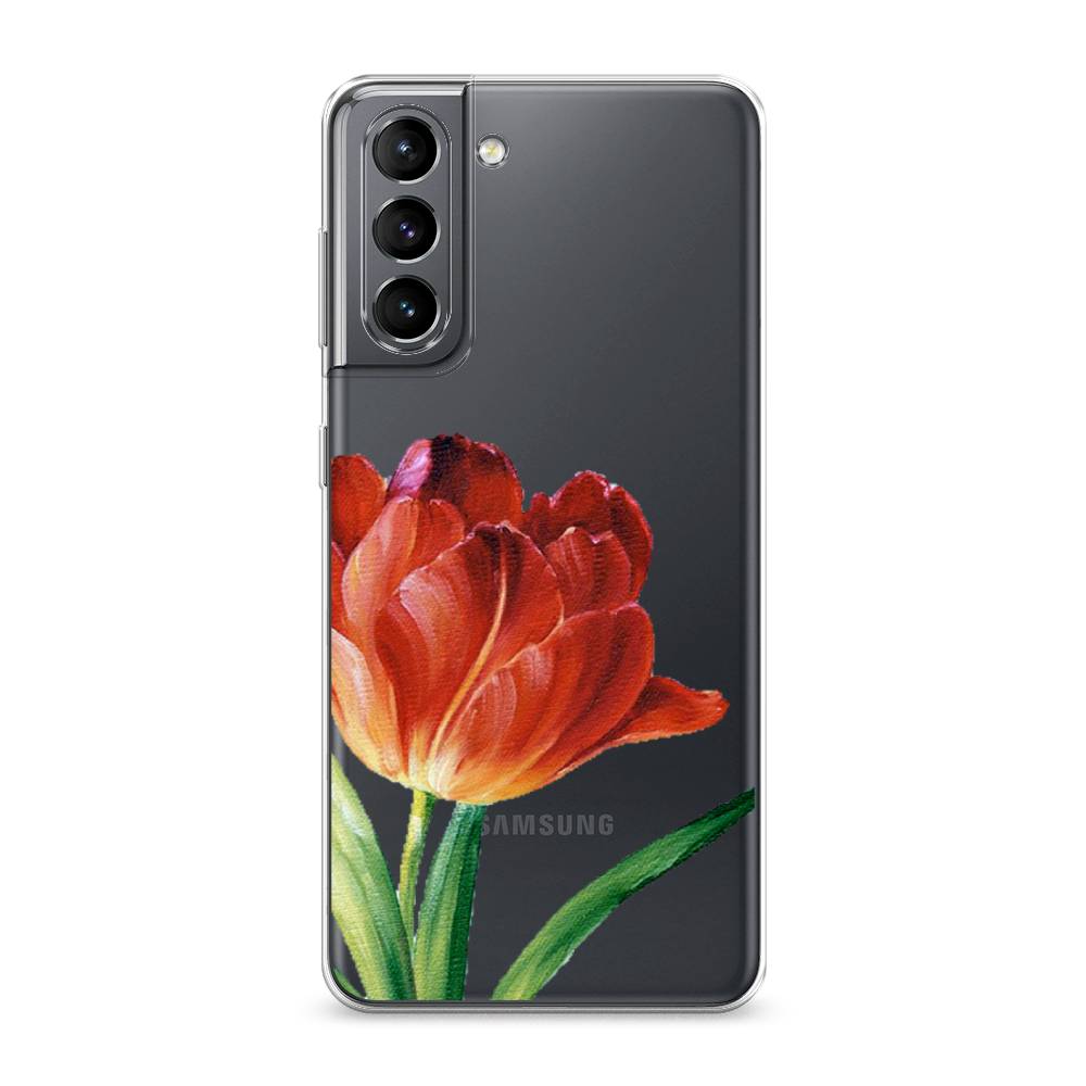 

Чехол Awog на Samsung Galaxy S21 / Самсунг S21 "Красный тюльпан", Оранжевый;зеленый, 2101850-8