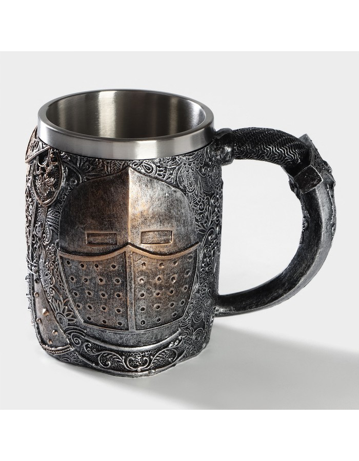 

Кружкa для чая Шлем стальная, 400 мл, серебро